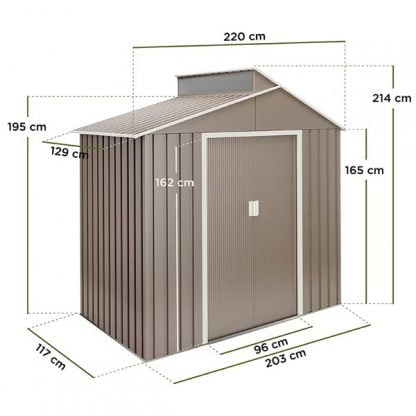 Caseta metal Nuuk 2,84m2 - 220x129x214cm. Cobertizo jardin con MONTAJE y ENTRGA INCLUIDO