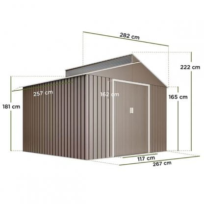 Caseta metal Bjorn 7.25m2 - 282x257x222cm. Cobertizo jardin con MONTAJE y ENTRGA INCLUIDO